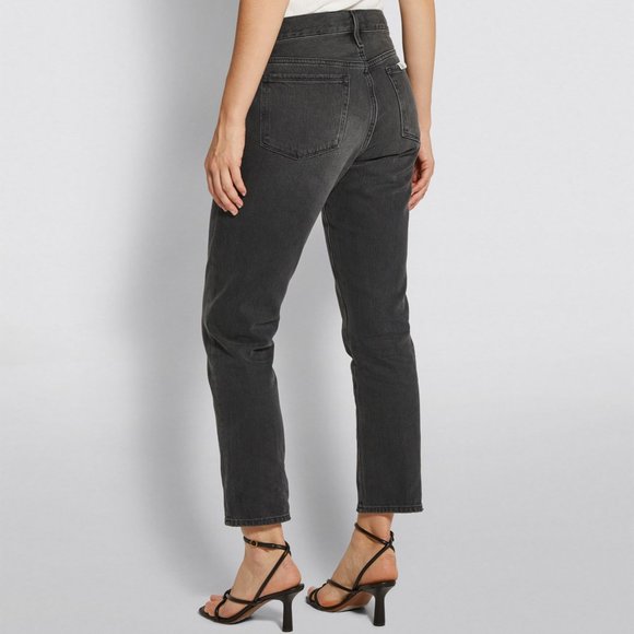 FRAME Denim - Le Nouveau Straight Cropped Jeans - Size 26 in Dawson (Dark Wash) - Picture 4 of 12